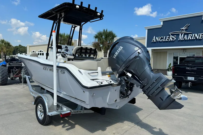 Slide: The Image of 2025 Key West 203 FS boat with Yamaha engine at Anglers Marine dealership. - 3