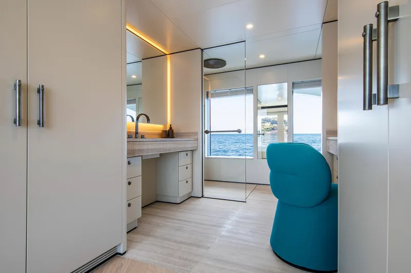 Slide: The Image of Luxurious interior of 2021 Van der Valk Custom 34M Explorer yacht with ocean view. - 24