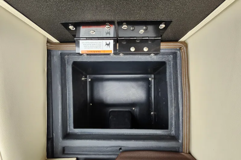 Slide: The Image of Storage compartment in 2026 Lowe SF 212 Sport Fish boat interior. - 10