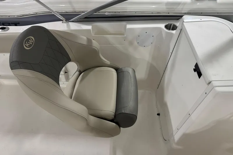Slide: The Image of Captain's seat in 2026 Key West 203 DFS boat, featuring sleek design and comfortable upholstery. - 8