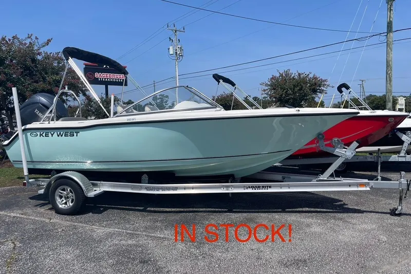 The Image of 2026 Key West 203 DFS boat on trailer, available in stock. - 1