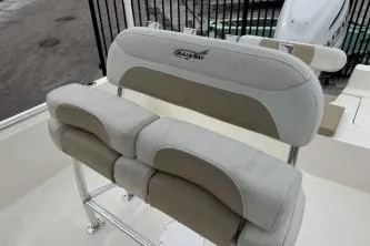 Slide: The Image of 2023 Bulls Bay 2400 boat seating with cushioned backrest and sleek design. - 11