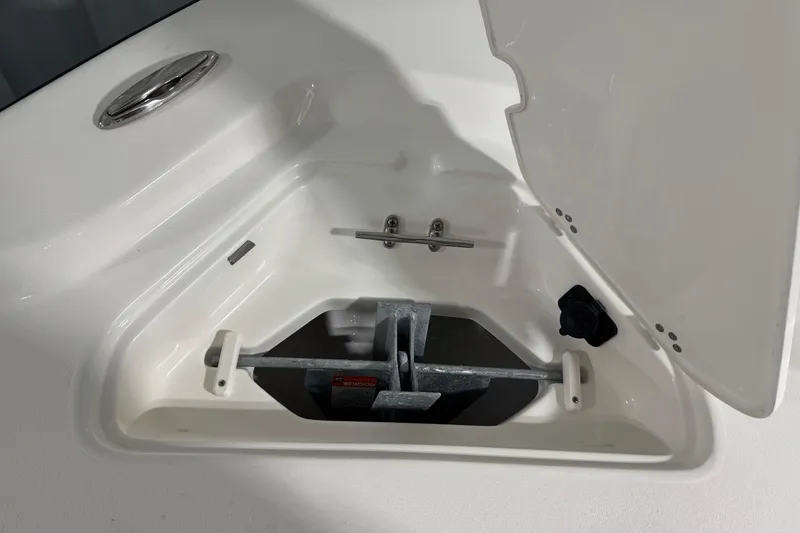 Slide: The Image of Open anchor compartment on 2026 Key West 210 Bay Reef boat. - 5