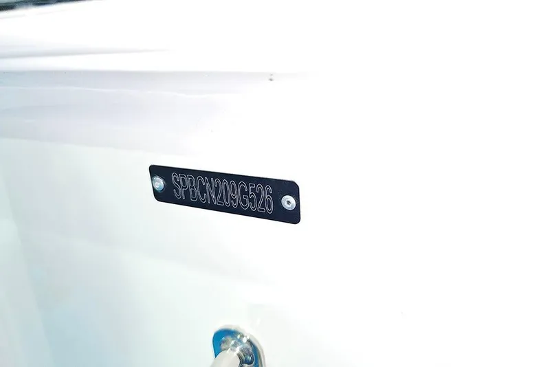 Slide: The Image of 2026 Sea Pro 250 Bay boat identification plate with serial number. - 23