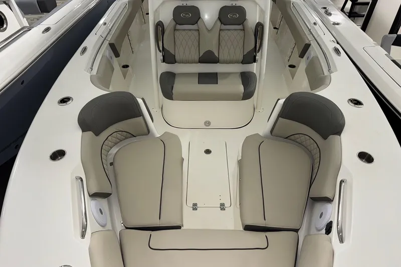 Slide: The Image of 2025 Key West 263 FS boat interior with luxurious seating and modern design. - 7