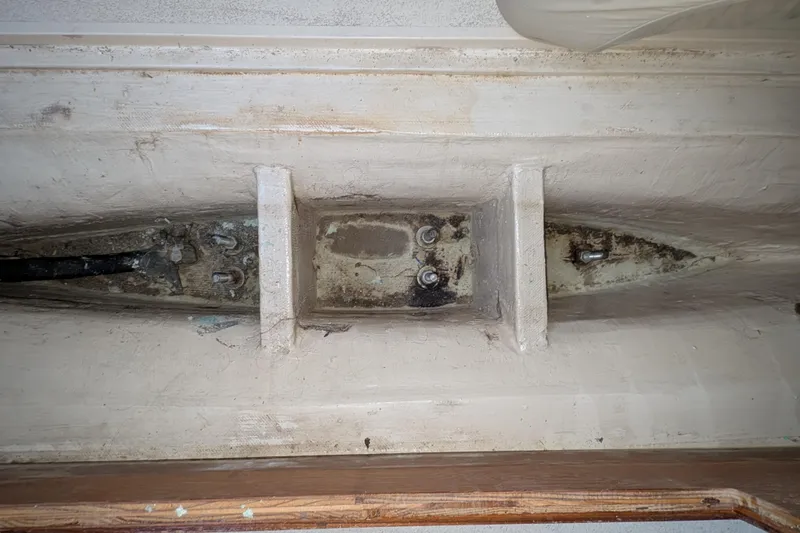 Slide: The Image of Underside view of a 1990 Catalina Capri 26 sailboat dry bilge nice clean keel bolts - 19