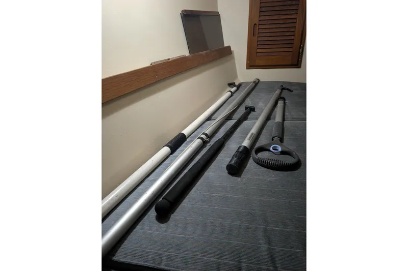 Slide: The Image of Boat cabin interior with sailing equipment, Catalina Capri 26, 1990 model. - 20