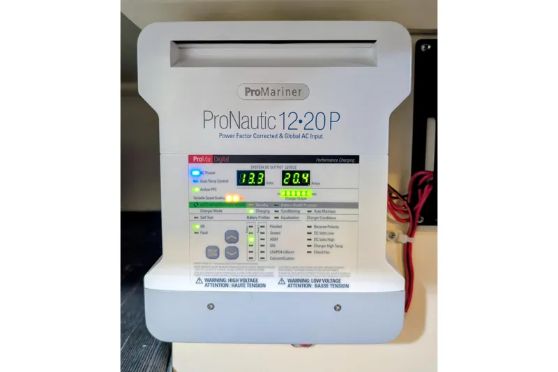 Slide: The Image of ProMariner ProNautic 12-20P battery charger display on Catalina Capri 26, 1990 model. - 23