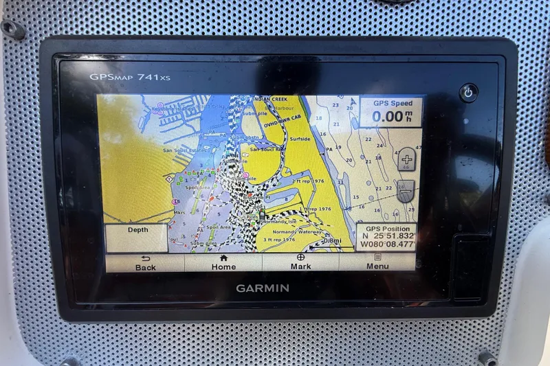 Slide: The Image of Garmin GPSMAP 741xs displaying nautical chart on 2018 Chris-Craft Capri 27 boat. - 23