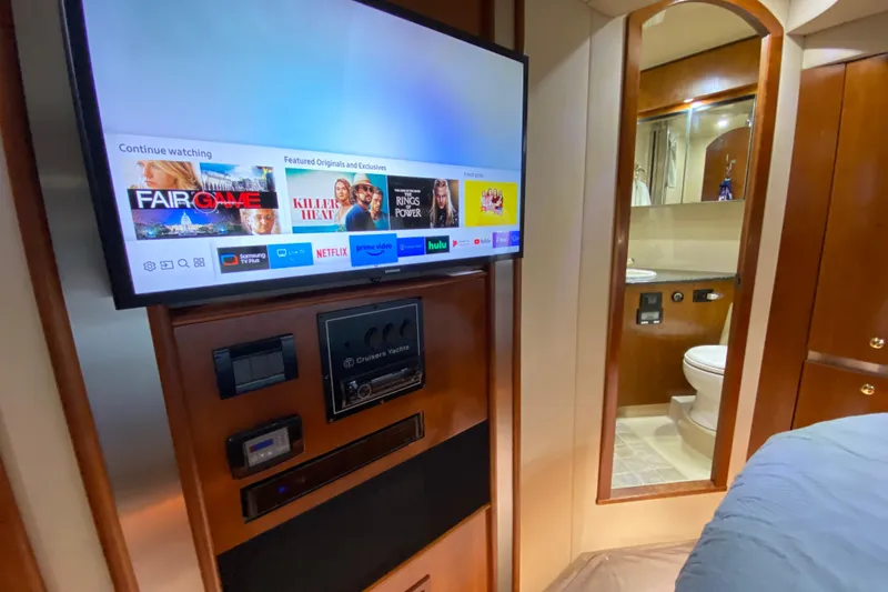 Slide: The Image of Luxurious bathroom in 2006 Cruisers Yachts 520 Express with shower and vanity. - 82