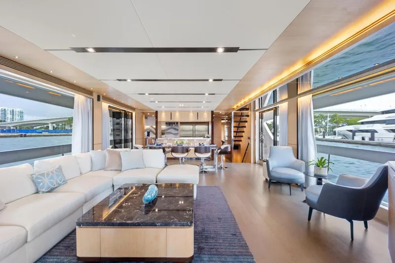 Slide: The Image of Salon with White Sofa Coffee Table and Chairs - 18