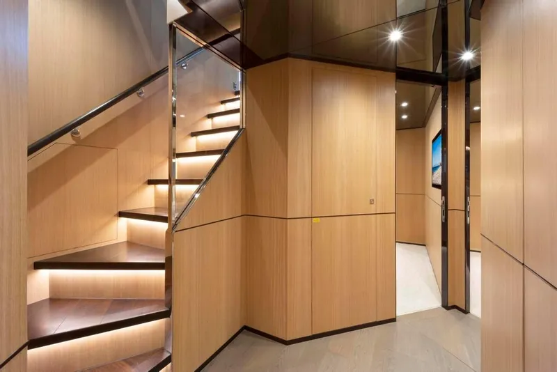 Slide: The Image of Wood Panel Staircase to Guest Staterooms - 36