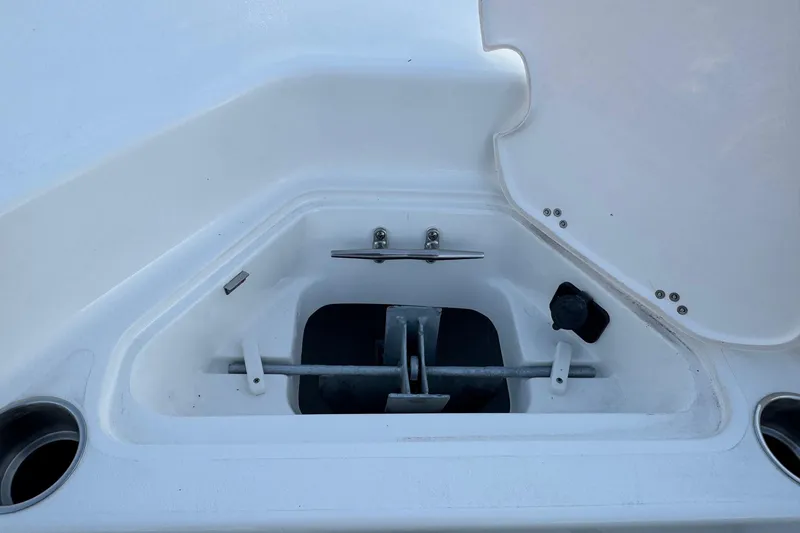 Slide: The Image of Anchor storage compartment on 2026 Key West 244 Center Console boat. - 9