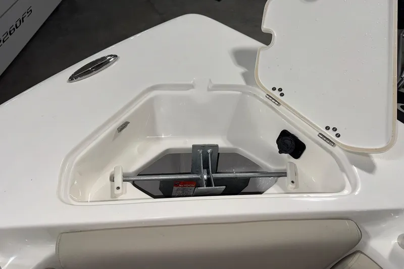 Slide: The Image of Open anchor compartment on 2026 Key West 219 FS boat. - 7