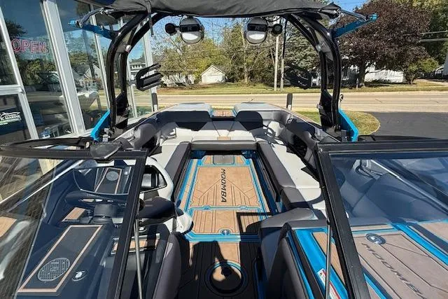 Slide: The Image of 2020 Moomba Makai boat interior with sleek seating and modern design. - 22