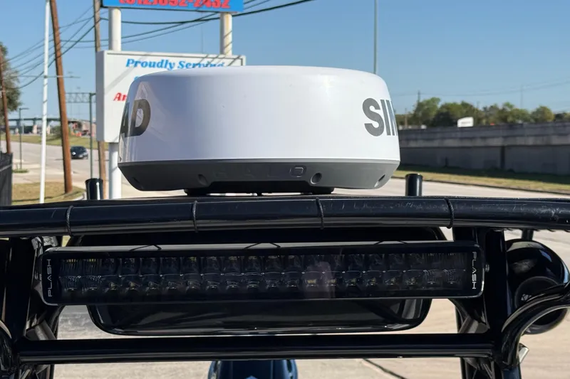 Slide: The Image of Radar and light bar on 2022 Shoalwater 23 Catamaran, outdoor setting. - 17