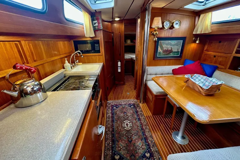 Slide: The Image of Nauticat 38 - Galley / Dinette Looking Forward - 4