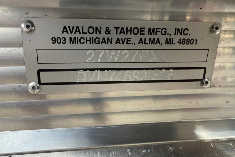Slide: The Image of Metal identification plate for Avalon 2785 Excalibur LTD, manufactured by Avalon & Tahoe MFG, Inc. - 29