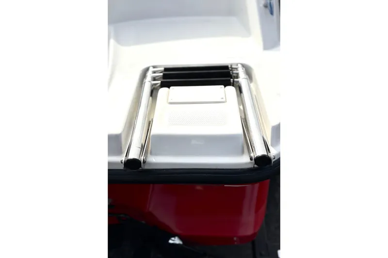 Slide: The Image of 2022 Bayliner Element M15 boat ladder and platform detail. - 12