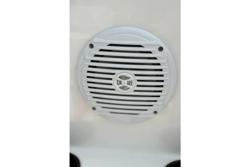 Slide: The Image of Close-up of a speaker on a 2022 Bayliner Element M15 boat. - 36