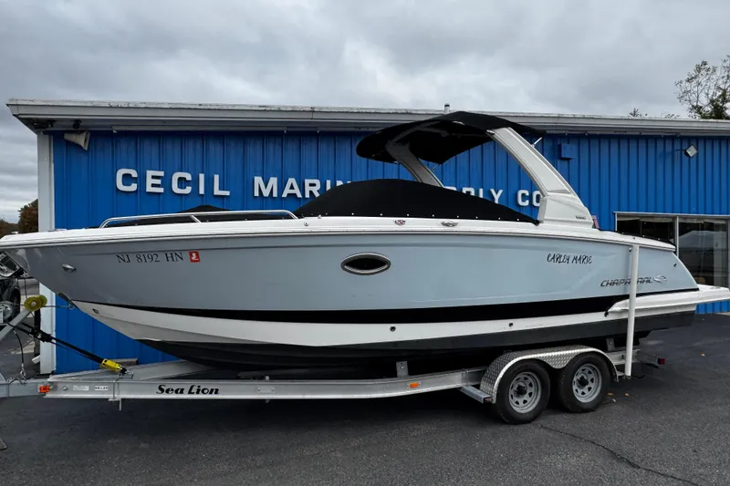 Slide: The Image of 2020 Chaparral 277 SSX boat on trailer at Cecil Marine Supply. - 2