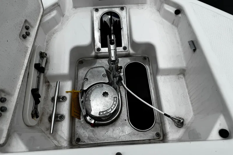 Slide: The Image of Anchor winch system on 2020 Chaparral 277 SSX boat deck. - 44