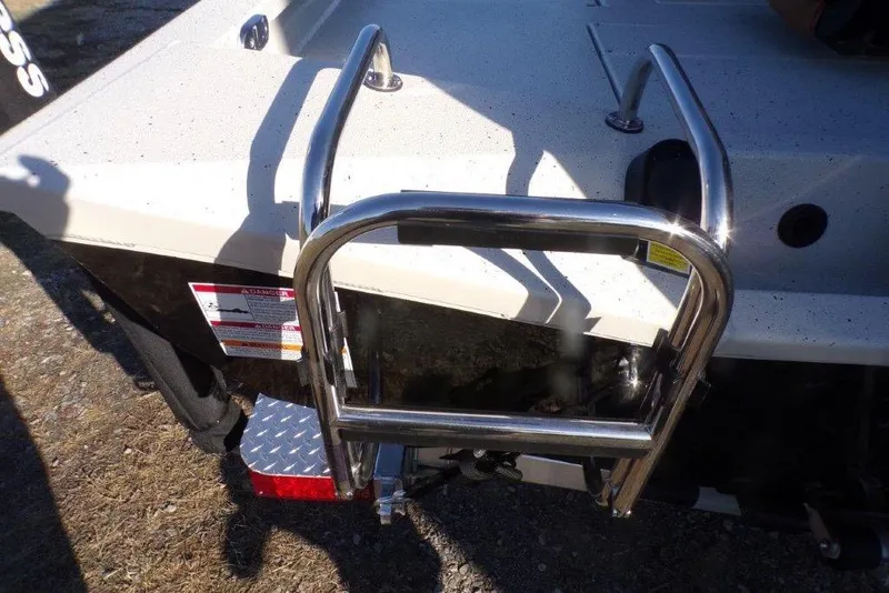 Slide: The Image of Stainless steel ladder on 2026 Xpress H20B Bay boat's rear deck. - 8