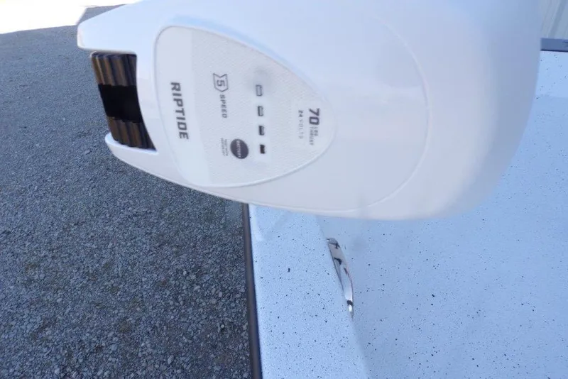 Slide: The Image of Close-up of Riptide motor on 2026 Xpress H20B Bay boat. - 9