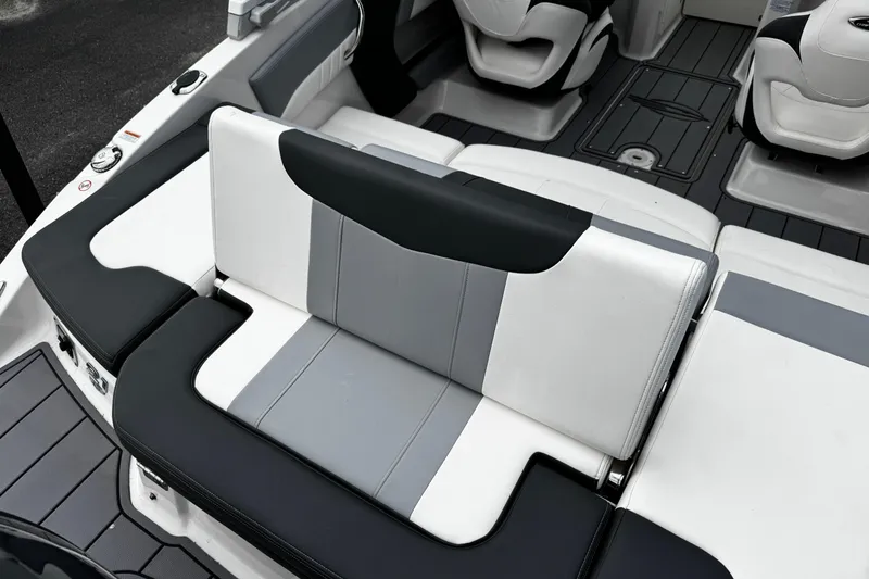 Slide: The Image of 2023 Chaparral 21 SSi OB boat interior with stylish seating and modern design. - 10