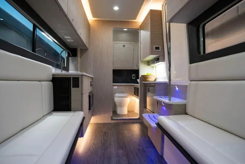 Slide: The Image of Manufacturer Provided Image: Luxurious interior of 2024 Scout 425 LXF boat with modern amenities and sleek design. - 13