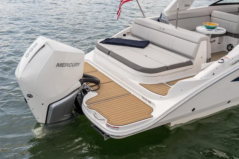 Slide: The Image of Manufacturer Provided Image: 2023 Sea Ray SDX 270 Outboard boat with Mercury engine on water. - 26