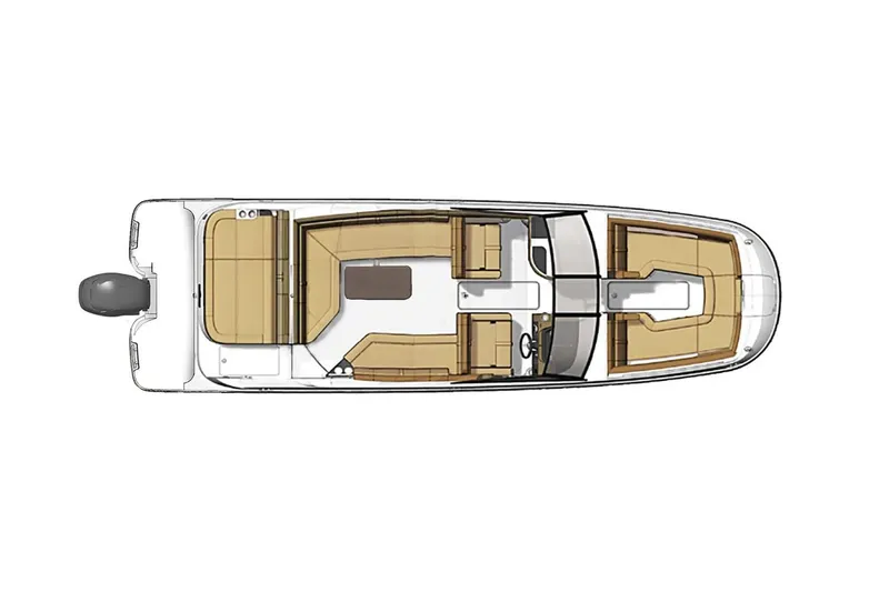 Slide: The Image of Manufacturer Provided Image: Top view of 2023 Sea Ray SDX 270 Outboard boat layout. - 34