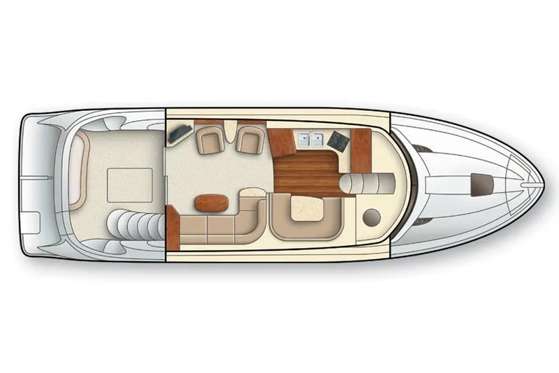 Slide: The Image of Top view layout of 2013 Meridian 441 Sedan yacht interior design. - 3