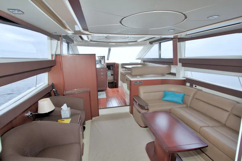Slide: The Image of Luxurious interior of 2013 Meridian 441 Sedan yacht with elegant seating and modern design. - 38