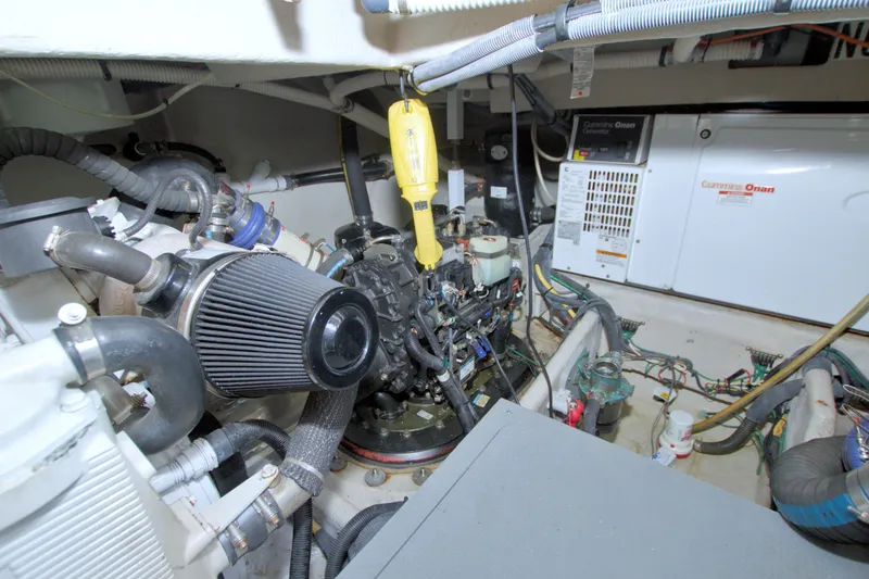 Slide: The Image of Engine room of 2013 Meridian 441 Sedan with Cummins Onan generator. - 82
