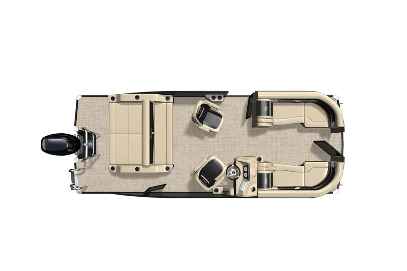 Slide: The Image of Manufacturer Provided Image: Top view of 2022 Barletta Cabrio 22UC pontoon boat layout. - 2