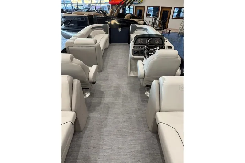 Slide: The Image of Interior of 2026 Godfrey SWEETWATER 2286 SB pontoon boat with luxurious seating. - 11
