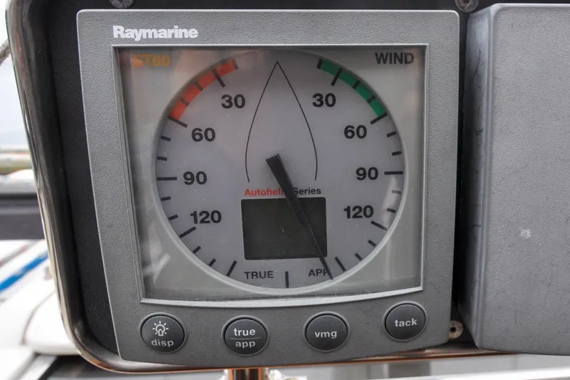 Slide: The Image of Raymarine ST60 wind gauge on 2004 Sabre 426 yacht dashboard. - 8
