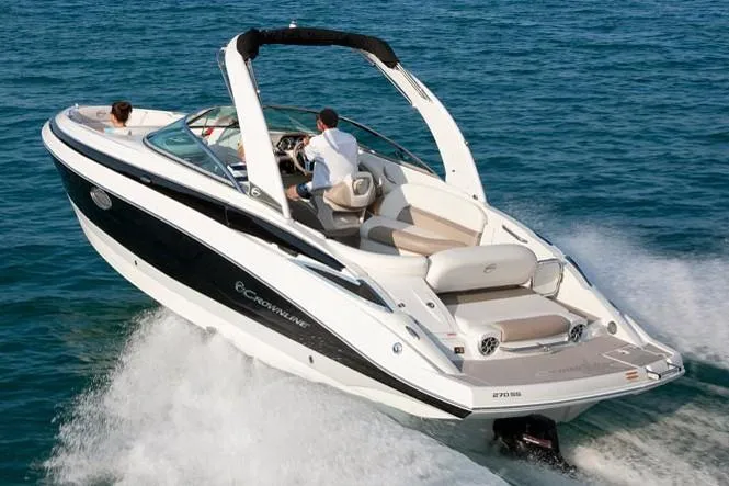 The Image of 2019 Crownline 275 SS boat on trailer at Hern Marine dealership. - 1