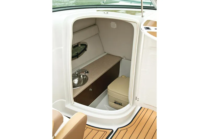 Slide: The Image of 2019 Crownline 275 SS boat interior with luxurious seating and modern design. - 10