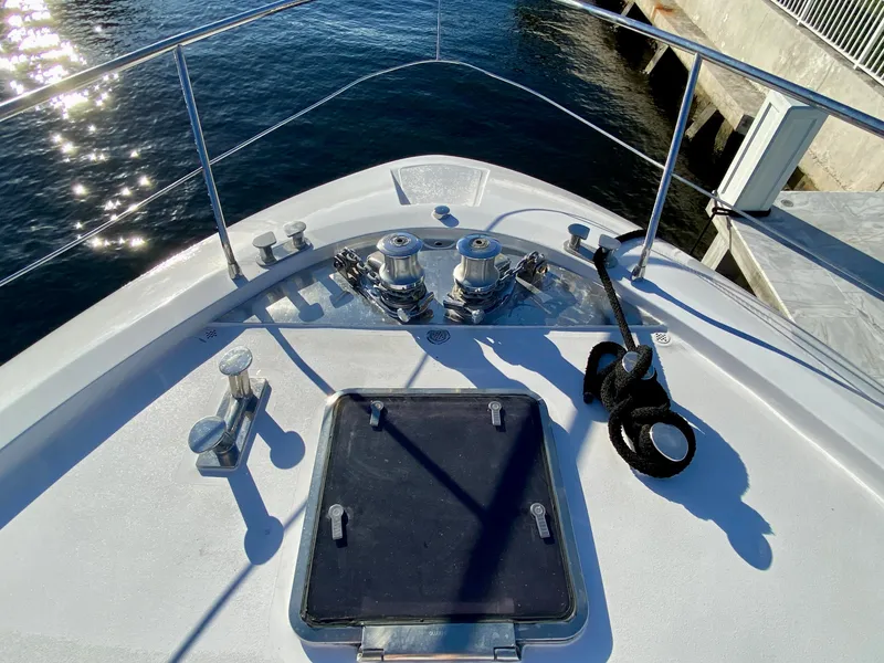 Slide: The Image of Bow of 2007 Rodriquez 80 Widebody yacht with winches and mooring equipment. - 7