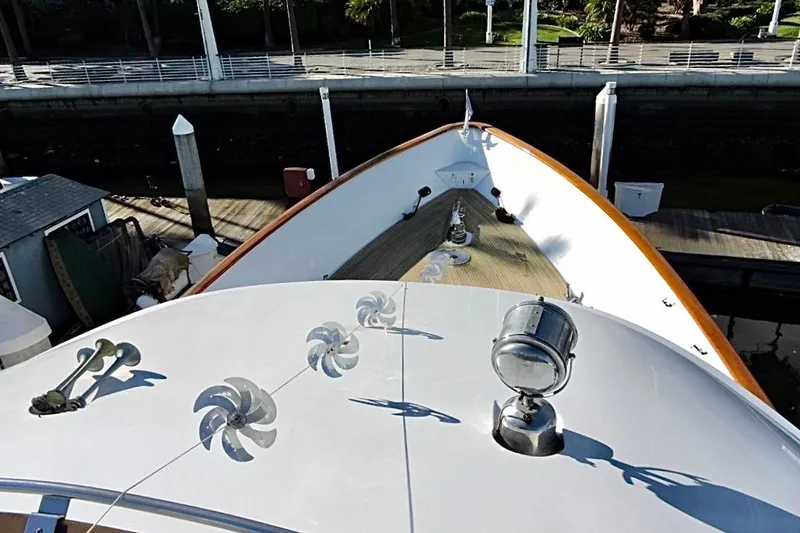 Slide: The Image of Luxurious 1992 Christensen motor yacht with sleek design and spacious deck. - 44