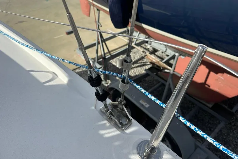 Slide: The Image of Close-up of 2016 J Boats J/70 rigging and deck details. - 11