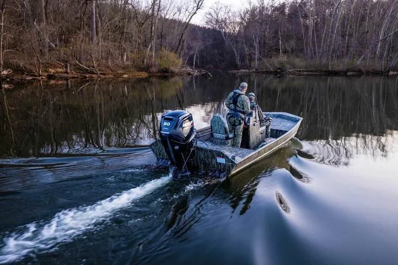 Slide: The Image of 2026 Lowe Roughneck RX1860 Tunnel Jet boat engine detail, showcasing sleek design and functionality. - 5
