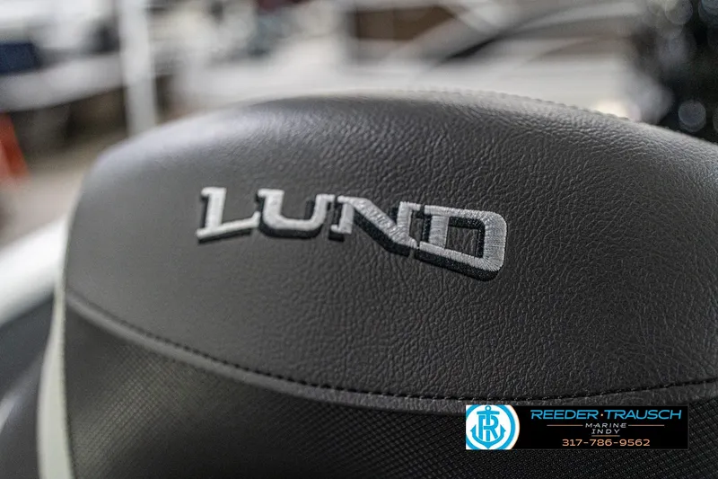 Slide: The Image of Close-up of 2026 Lund 1700 Explorer Sport seat with logo embroidery. - 38