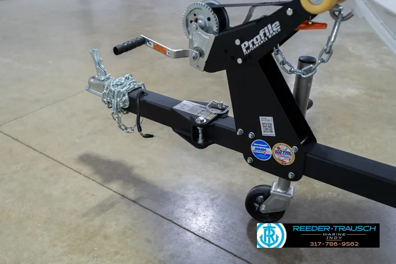 Slide: The Image of Trailer hitch of 2026 Lund 1700 Explorer Sport boat, featuring Profile Performance winch. - 50