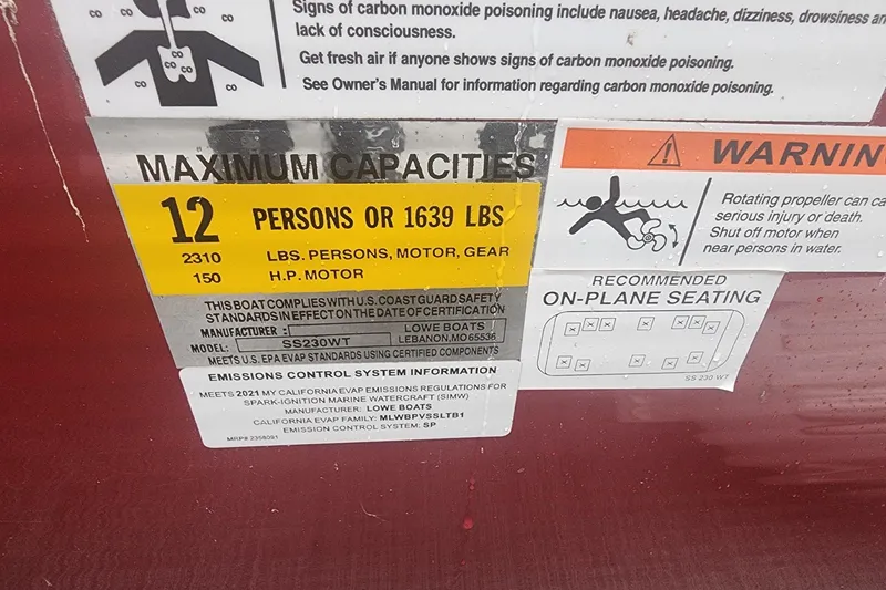 Slide: The Image of Control panel of 2021 Lowe SS 230 WT boat with various switches. - 30