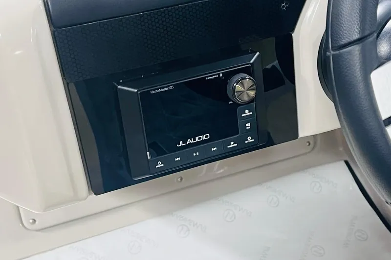 Slide: The Image of JL Audio system in 2025 Harris Solstice 250 boat dashboard. - 21