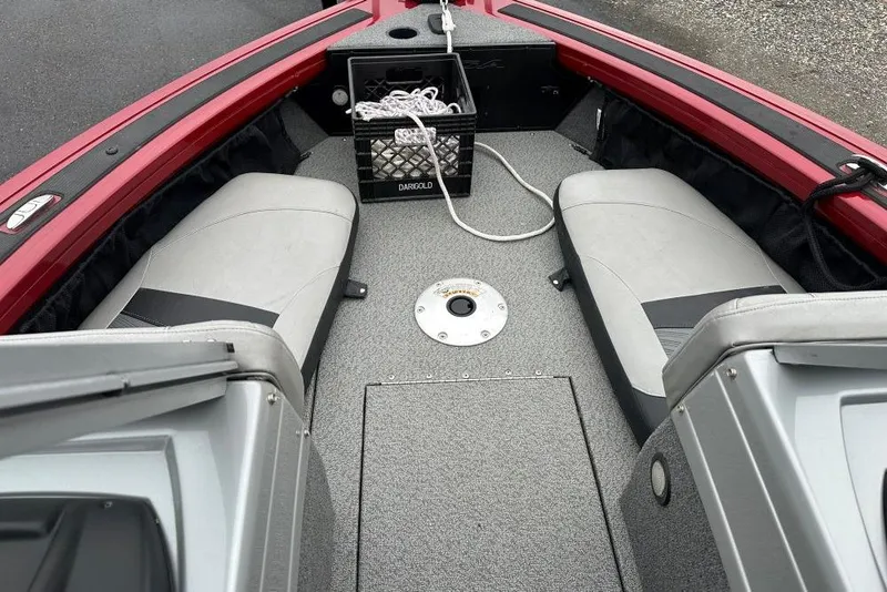 Slide: The Image of 2019 Tracker Targa V-19 Combo boat interior with seating and storage. - 6