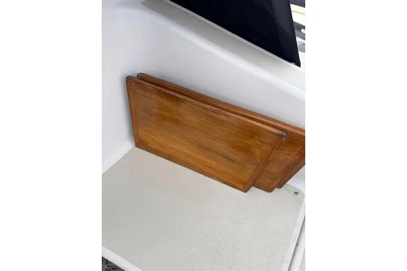 Slide: The Image of Wooden hatch boards on 1988 Tartan 31 Cutter Rigged Masthead Sloop. - 18